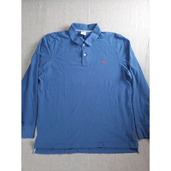Brooks Brothers Other - Brooks Brothers‎ 1818 Men 2XL Slim Fit Knit Polo Long Sleeve Blue Embroider Logo